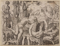 KG 00007
<br/>
Vijf mannen bij rivieroever (Slag bij Cascina)
<br/>
<em>Musi, Agostino dei (Agostino Veneziano) (ca.1490-na 1536)</em>